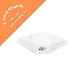 Creavit RB040 Ruby Tezgah Üzeri Parlak Beyaz 40x40 cm Lavabo