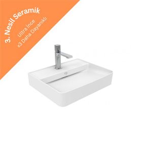Creavit RB051 Ruby 50x40 cm İnci Mat Beyaz Tezgah Üzeri Lavabo