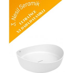 Creavit RB140 Ruby 40 cm İnci Mat Beyaz Tezgah Üzeri Lavabo