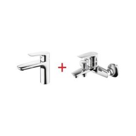 Creavit SO1500+SO2500 Solo Lavabo ve Banyo Bataryası Set