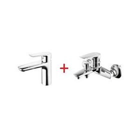 Creavit SO1500+SO2500 Solo Lavabo ve Banyo Bataryası Set