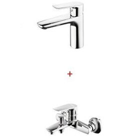 Creavit SO1500+SO2500 Solo Lavabo ve Banyo Bataryası Set