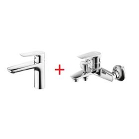 Creavit SO1500+SO2500 Solo Lavabo ve Banyo Bataryası Set
