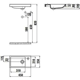 Creavit TP025 25x45 cm Beyaz Elmas Dolap Üstü Lavabo