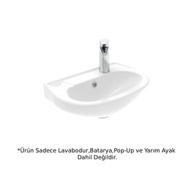 Creavit TP030 30x45 cm Beyaz Yarım Ayak Oval Lavabo