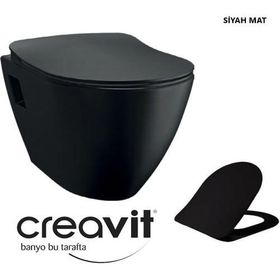 Creavit TP325-00SM00E-0000 Terra Mat Siyah Asma Klozet