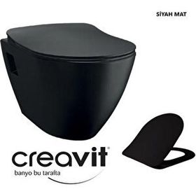 Creavit TP325-00SM00E-0000 Terra Mat Siyah Asma Klozet