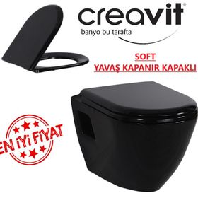 Creavit TP325 Siyah Asma Klozet ve Kapak