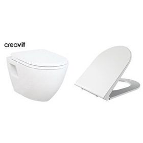 Creavit TP325 Terra Asma Klozet + Beyaz Yeni Silim Yavaş Kapanır Kapak Seti