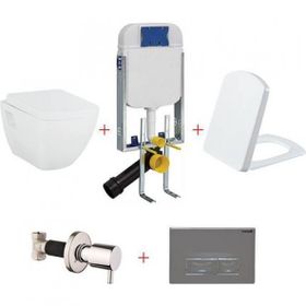 Creavit TP326+KC1603.03 Tetra Beyaz Kanallı Asma Klozet Seti