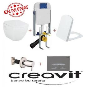 Creavit TP326+KC1603.03 Tetra Beyaz Kanallı Asma Klozet Seti
