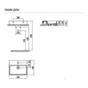 Creavit VX242 Volga 40x50 cm Tezgah Üstü Kare Lavabo