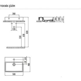 Creavit VX242 Volga 40x50 cm Tezgah Üstü Kare Lavabo