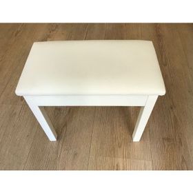Cremonia Beyaz Sandıklı Masif Ayaklı Piyano Taburesi