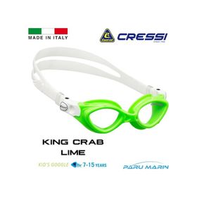 Cressi King Crab 7-15 Yaş Lime Yüzücü Gözlüğü