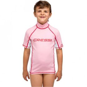Cressi Rash Guard Junior Girl No 2 Pembe Beyaz Kısa Kollu T-Shirt