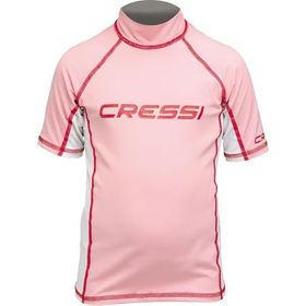 Cressi Rash Guard Junior Girl No 2 Pembe Beyaz Kısa Kollu T-Shirt