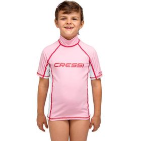 Cressi Rash Guard No:3 Pembe Beyaz Kız Çocuk Kısa Kollu T-Shirt