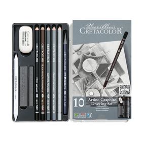 Cretacolor Artino Graphite 10'lu Metal Kutu 40021 Eskiz Seti