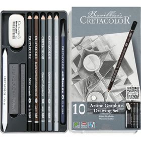 Cretacolor Artino Graphite 10'lu Metal Kutu 40021 Eskiz Seti