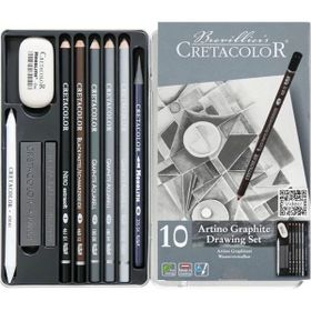 Cretacolor Artino Graphite 10'lu Metal Kutu 40021 Eskiz Seti
