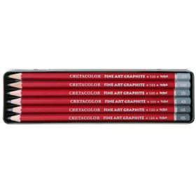 Cretacolor Cleos Fine Art Graphite Metal Kutu 6 Parça Dereceli Çizim ve Grafit Kalemi
