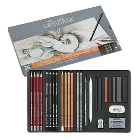 Cretacolor Teachers Metal Kutu 27 Parça 40042 Choice Advanced Drawing Set Profesyonel Çizim Seti
