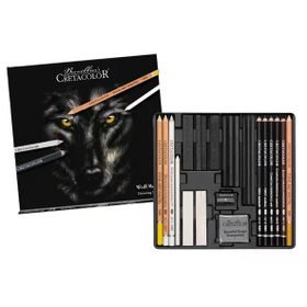 Cretacolor Wolfbox Premium Metal Kutu 25'li 91400-2602 Çizim Seti