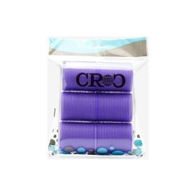 Croc 1203 Mor Cırtlı Sünger Bigudi 6'lı Çap 5 cm +10'lu Plastik Saç Pensi