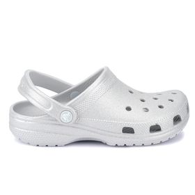 Crocs 205942-0IC Simli Gümüş Classic Glitter Kadın Terlik