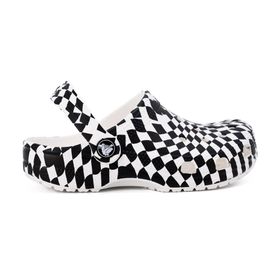 Crocs 210990-103 Siyah Beyaz Classic Warped Checker Çocuk Terlik