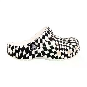 Crocs 210990-103 Siyah Beyaz Classic Warped Checker Çocuk Terlik