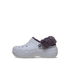 Crocs 212854-5BO Classic Platform Fuzz Lined Clog Frosted Grape Terlik