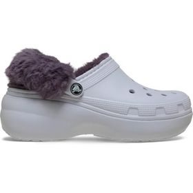 Crocs 212854-5BO Classic Platform Fuzz Lined Clog Frosted Grape Terlik