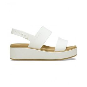 Crocs Brooklyn Matte Wrap Low Wedge 211802-00O Beyaz Kadın Terlik