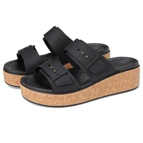 Crocs Brooklyn Siyah Mantar Tokalı Kadın Sandalet