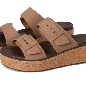 Crocs Brooklyn Sütlü Çikolata Mantar Tokalı Kadın Sandaleti