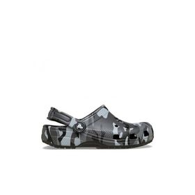 Crocs Classic Camouflage Clog K 211879-0DD Siyah Arduvaz Gri Çocuk Terlik