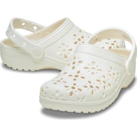 Crocs Classic Floral Cut Out Clog K 210943-0WV Krem Çocuk Terlik