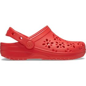 Crocs Classic Floral Cut Out Clog K 210943-6ZR Kırmızı Çocuk Terlik