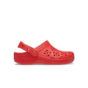 Crocs Classic Floral Cut Out Clog K 210943-6ZR Kırmızı Çocuk Terlik