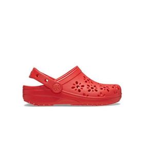 Crocs Classic Floral Cut Out Clog K 210943-6ZR Kırmızı Çocuk Terlik