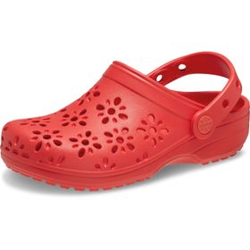Crocs Classic Floral Cut Out Clog T 210944-6ZR Kırmızı Çocuk Terlik