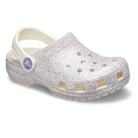 Crocs Classic Glitter Clog K Gümüş Kız Çocuk Terlik