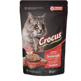 Crocus 12x85 gr Tahılsız Kedi Somonlu Pouch Jöleli Yaş Mama