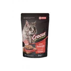 Crocus 24x85 gr Tahılsız Somonlu Jöleli Pouch Yaş Kedi Maması