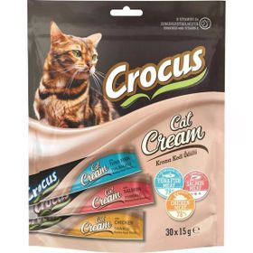 Crocus 30x15 gr 30'lu Karışık Krema Kedi Ödülü