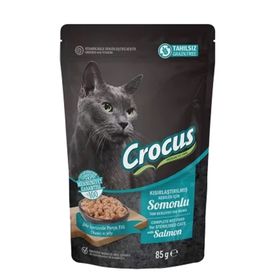 Crocus 85 gr Jöle İçinde Somonlu Tahılsız Kısırlaştırılmış Kedi Konservesi