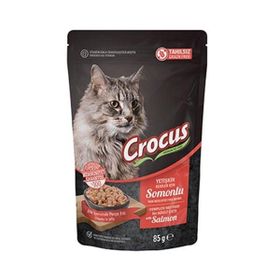 Crocus 85 gr Tahılsız Pouch Jöleli Somonlu Yavru Konserve Kedi Maması