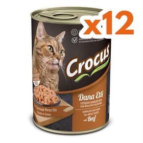 Crocus Dana Etli Sos İçinde Parça Etli 12x400 gr Kedi Konservesi